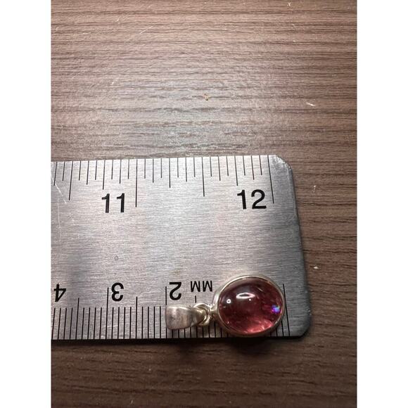 NEW Pink Tourmaline rubellite sterling silver pendant 1.90 grams - Picture 7 of 10